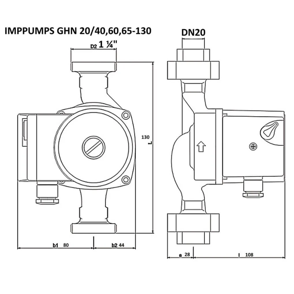 Циркуляційний насос IMP Pumps GHN 20/65-130- Фото 4